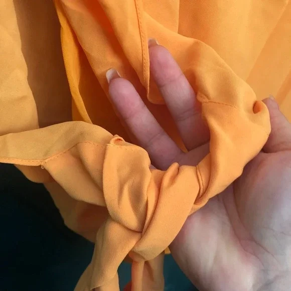 NWT RACHEL ROY SIDE KNOT ORANGE TOP - Picture 4 of 5
